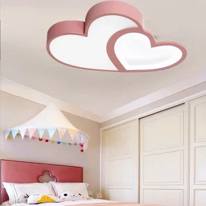 Pink Heart-Shaped LED Ceiling Light