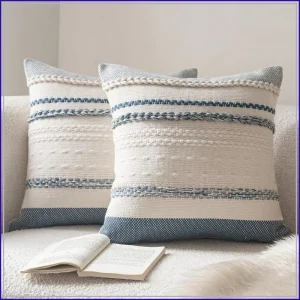 Blue Boho Throw Pillow Covers – Set of 2