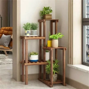 6-Tier Wooden Plant Corner Stand