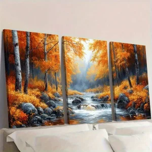 3-Piece Autumn Forest Canvas Wall Art