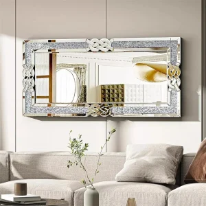 Large Sparkling Crystal Wall Mirror
