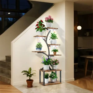 7-Tier Tree-Shaped Plant Stand with Lights