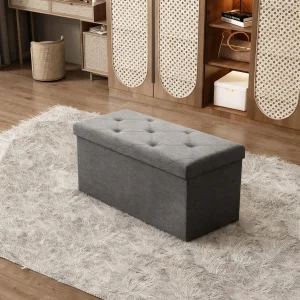 Folding Storage Ottoman Bench