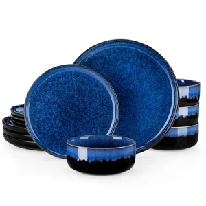 Starry Blue Reactive Glaze Dinnerware Set